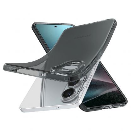 Тънък силиконов (TPU) калъф за Samsung Galaxy S25 Edge  - Spigen Liquid Crystal Case  (черен-прозрачен) 7