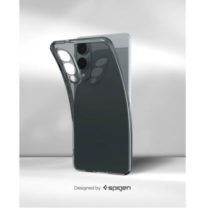 Тънък силиконов (TPU) калъф за Samsung Galaxy S25 Edge  - Spigen Liquid Crystal Case  (черен-прозрачен) 14