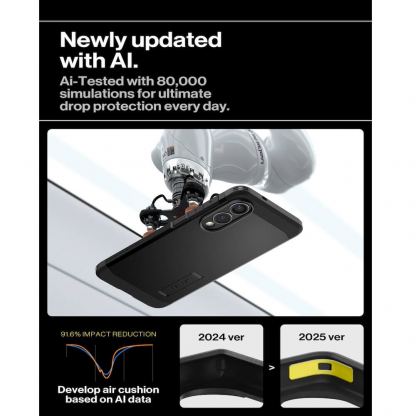 Хибриден кейс с най-висока степен на защита с MagSafe за Samsung Galaxy S25 Edge - Spigen Tough Armor MagSafe Case (черен) 12