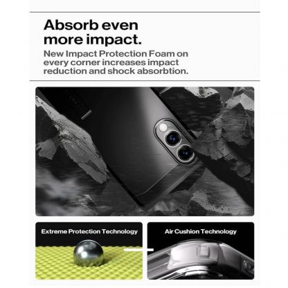 Хибриден кейс с най-висока степен на защита с MagSafe за Samsung Galaxy S25 Edge - Spigen Tough Armor MagSafe Case (черен) 13