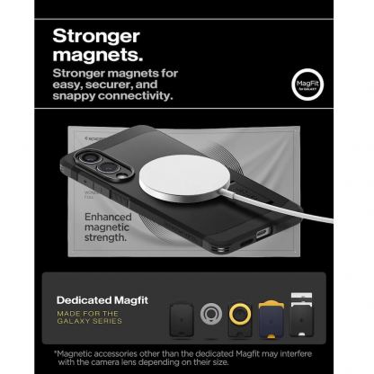 Хибриден кейс с най-висока степен на защита с MagSafe за Samsung Galaxy S25 Edge - Spigen Tough Armor MagSafe Case (черен) 14