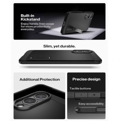 Хибриден кейс с най-висока степен на защита с MagSafe за Samsung Galaxy S25 Edge - Spigen Tough Armor MagSafe Case (черен) 15