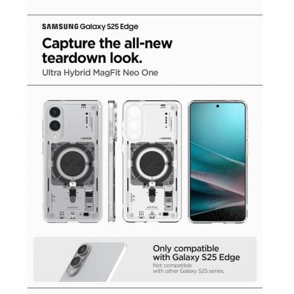 Хибриден кейс с висока степен на защита с MagSafe за Samsung Galaxy S25 Edge  - Spigen Ultra Hybrid MagSafe Neo One Case (прозрачен) 8