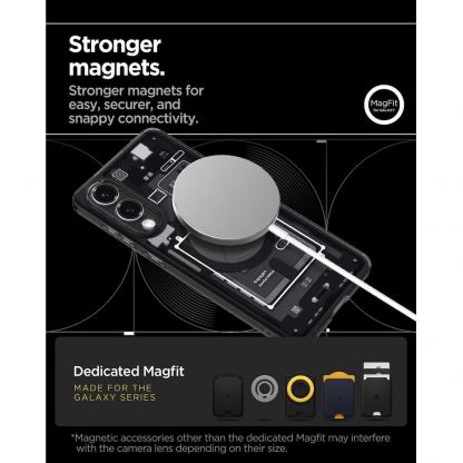 Хибриден кейс с висока степен на защита с MagSafe за Samsung Galaxy S25 Edge  - Spigen Ultra Hybrid MagSafe Neo One Case (черен-прозрачен) 12
