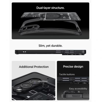 Хибриден кейс с висока степен на защита с MagSafe за Samsung Galaxy S25 Edge  - Spigen Ultra Hybrid MagSafe Neo One Case (черен-прозрачен) 13