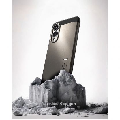 Хибриден кейс с най-висока степен на защита с MagSafe за Samsung Galaxy S25 Edge - Spigen Tough Armor MagSafe Case (тъмносив) 11