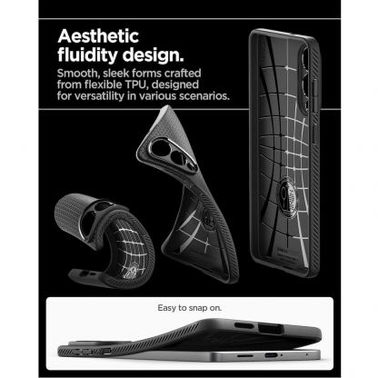 Силиконов (TPU) калъф с висока степен на защита за Samsung Galaxy S25 Edge - Spigen Liquid Air Case (черен) 16