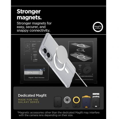 Хибриден кейс с висока степен на защита с MagSafe за Samsung Galaxy S25 Edge - Spigen Ultra Hybrid MagSafe Case (прозрачен-бял) 12