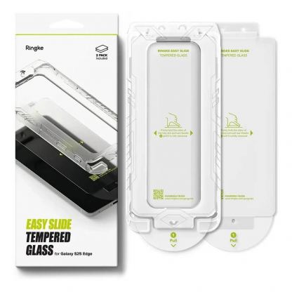 2 броя калени стъклени защитни покрития за дисплея на Samsung Galaxy S25 Edge - Ringke Easy Slide Tempered Glass 2 Pack (прозрачен) 2