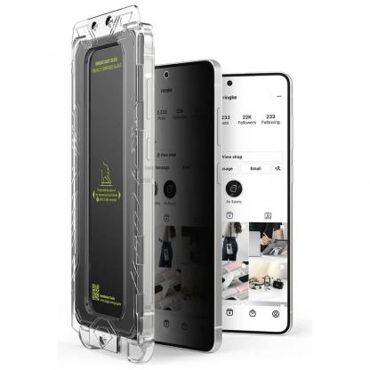 2 броя калени стъклени защитни покрития с определен ъгъл на виждане за дисплея на Samsung Galaxy S25 Edge - Ringke Privacy Easy Slide Tempered Glass 2 Pack (прозрачен) 3