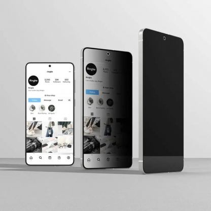 2 броя калени стъклени защитни покрития с определен ъгъл на виждане за дисплея на Samsung Galaxy S25 Edge - Ringke Privacy Easy Slide Tempered Glass 2 Pack (прозрачен) 5