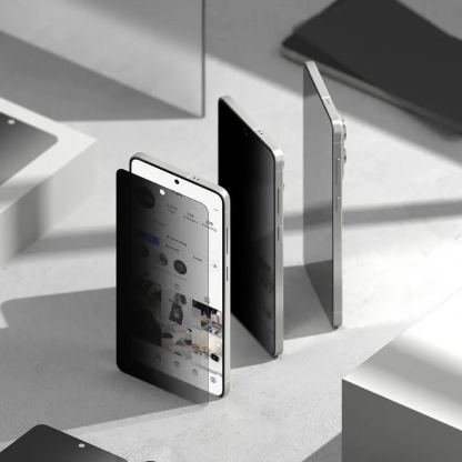 2 броя калени стъклени защитни покрития с определен ъгъл на виждане за дисплея на Samsung Galaxy S25 Edge - Ringke Privacy Easy Slide Tempered Glass 2 Pack (прозрачен) 6