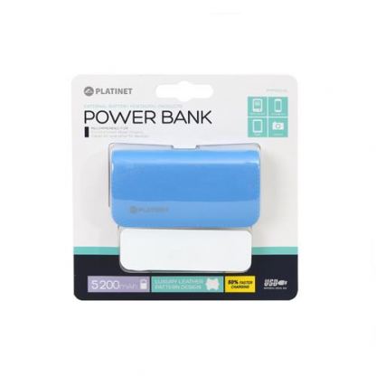 Platinet Power Bank Leather 5200 mAh - външна батерия с 2 USB изходa за таблети и смартфони (син) 4