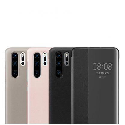Huawei Smart View Flip Cover - оригинален кожен калъф за Huawei P30 Pro (розов) 5