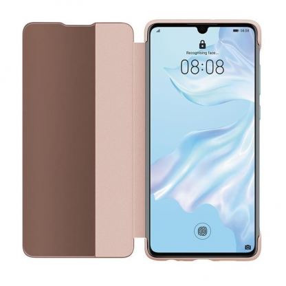 Huawei Smart View Flip Cover - оригинален кожен калъф за Huawei P30 (розов) 3