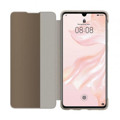 Huawei Smart View Flip Cover - оригинален кожен калъф за Huawei P30 (бежав) 3