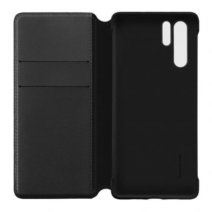 Huawei Wallet Cover Case - оригинален кожен калъф с поставка за Huawei P30 Pro (черен) 4