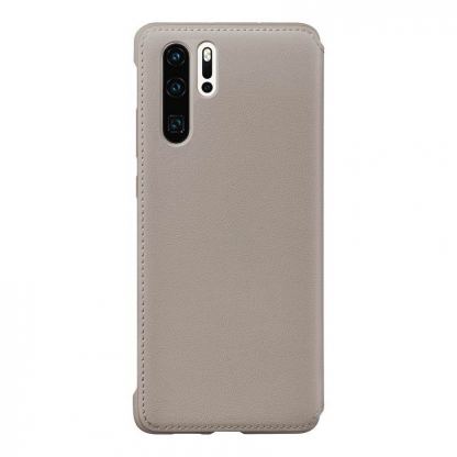 Huawei Wallet Cover Case - оригинален кожен калъф с поставка за Huawei P30 Pro (бежав) 2