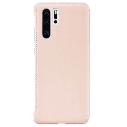 Huawei Wallet Cover Case - оригинален кожен калъф с поставка за Huawei P30 Pro (розов) 2