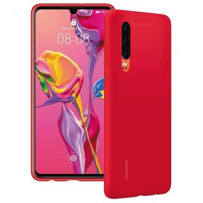 Huawei Silicone Case - оригинален силиконов (TPU) калъф за Huawei P30 (червен) 3