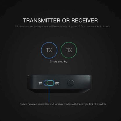 Rovtop 2 in 1 Stereo Bluetooth 4.2 Receiver & Transmitter - аудио трансмитер и рисийвър за безжично прехвърляне на аудио 5