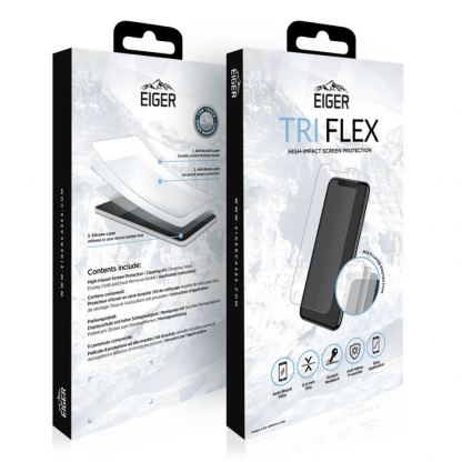 Eiger Tri Flex High Impact Film Screen Protector - качествено защитно покритие за дисплея на iPhone 11 Pro, iPhone XS, iPhone X (един брой) 3