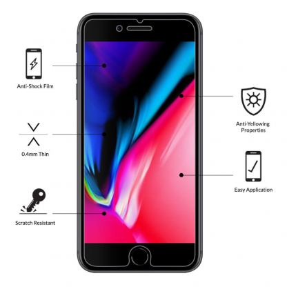 Eiger Tri Flex High Impact Film Screen Protector - качествено защитно покритие за дисплея на iPhone 7, iPhone 8, iPhone SE (2020) (един брой) 2