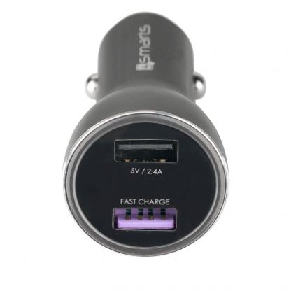 4smarts Fast Car Charger Set with Fast Charge and Power Delivery - зарядно за кола с USB-C и MicroUSB кабел (черен) 3