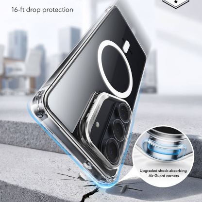 Хибриден кейс с висока степен на защита с MagSafe за Samsung Galaxy S26 - ESR Classic Hybrid HaloLock Kickstand MagSafe Case (прозрачен)  3