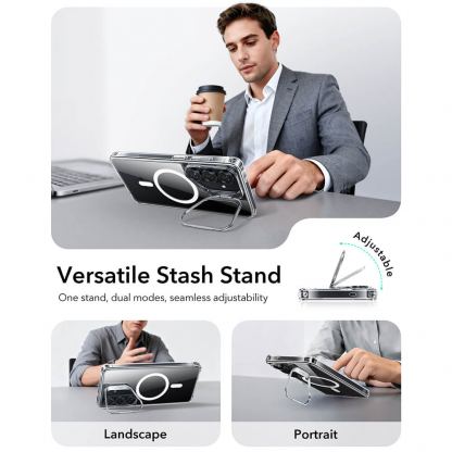 Хибриден кейс с висока степен на защита с MagSafe за Samsung Galaxy S26 - ESR Classic Hybrid HaloLock Kickstand MagSafe Case (прозрачен)  4