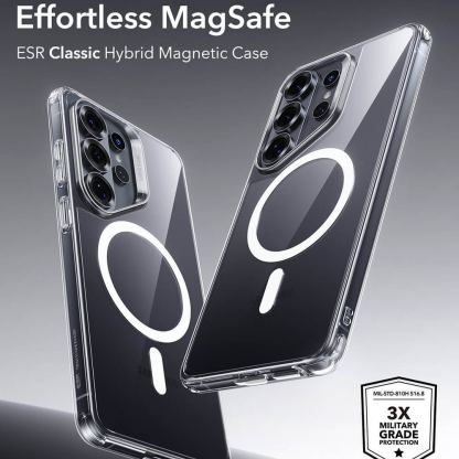 Хибриден кейс с висока степен на защита с MagSafe за Samsung Galaxy S26 Ultra - ESR Classic Hybrid HaloLock MagSafe Case (прозрачен) 7
