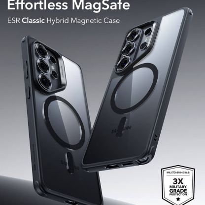 Хибриден кейс с висока степен на защита с MagSafe за Samsung Galaxy S26 Ultra - ESR Classic Hybrid HaloLock MagSafe Case (черен-прозрачен) 2