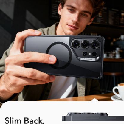 Хибриден кейс с висока степен на защита с MagSafe за Samsung Galaxy S26 Ultra - ESR Classic Hybrid HaloLock MagSafe Case (черен-прозрачен) 8