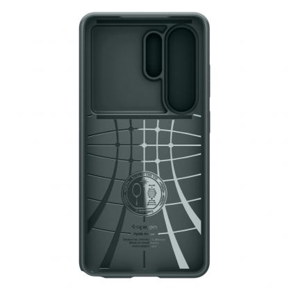 Тънък качествен силиконов (TPU) калъф с капак за камерата за Samsung Galaxy S26 Ultra - Spigen Optik Armor Case (зелен) 3