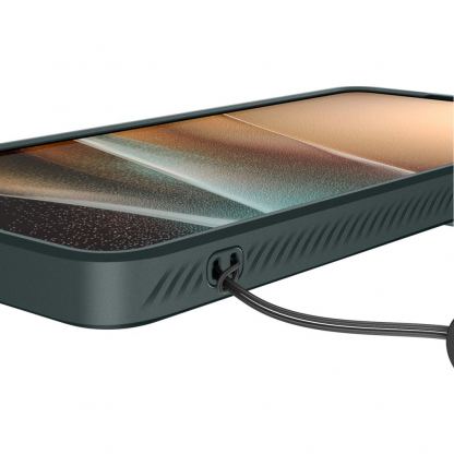 Тънък качествен силиконов (TPU) калъф с капак за камерата за Samsung Galaxy S26 Ultra - Spigen Optik Armor Case (зелен) 8