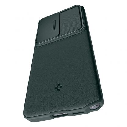 Тънък качествен силиконов (TPU) калъф с капак за камерата за Samsung Galaxy S26 Ultra - Spigen Optik Armor Case (зелен) 10