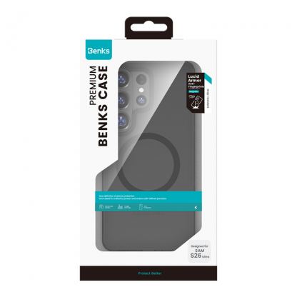 Хибриден удароустойчив кейс с Qi2 за Samsung Galaxy S26 Plus - Benks Magnetic Lucid Armor Case (черен) 5