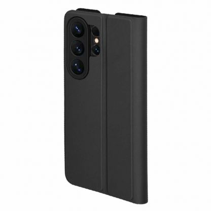 Кожен калъф с поставка и отделение за кр. карти за Samsung Galaxy S26 Ultra - Techsuit Magskin Book (черен) 2