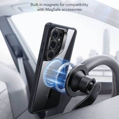 Хибриден кейс с висока степен на защита с MagSafe за Samsung Galaxy S26 Ultra - ESR Classic Hybrid HaloLock Kickstand MagSafe Case (черен-прозрачен)  2