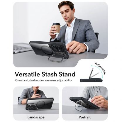 Хибриден кейс с висока степен на защита с MagSafe за Samsung Galaxy S26 Ultra - ESR Classic Hybrid HaloLock Kickstand MagSafe Case (черен-прозрачен)  5