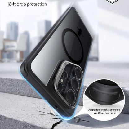 Хибриден кейс с висока степен на защита с MagSafe за Samsung Galaxy S26 Ultra - ESR Classic Hybrid HaloLock Kickstand MagSafe Case (черен-прозрачен)  6