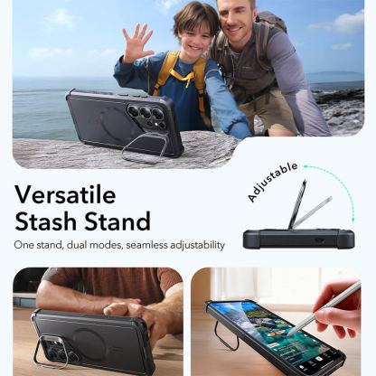 Хибриден кейс с висока степен на защита с MagSafe за Samsung Galaxy S26 Ultra - ESR Cyber Armor Kickstand MagSafe Case (син) 5