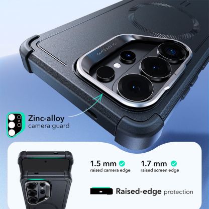 Хибриден кейс с висока степен на защита с MagSafe за Samsung Galaxy S26 Ultra - ESR Cyber Armor Kickstand MagSafe Case (син) 7