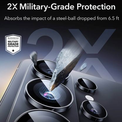 Предпазни стъклени лещи за камерата на Samsung Galaxy S26 Ultra - ESR Armorite Camera Lens Glass Protector (черен) 4