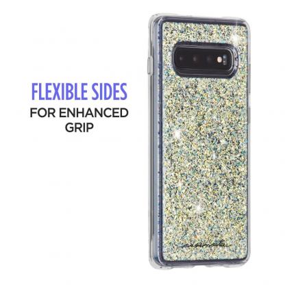 CaseMate Twinkle Case - дизайнерски кейс с истински перлени нишки и висока защита за Samsung Galaxy S10 (бял) 4
