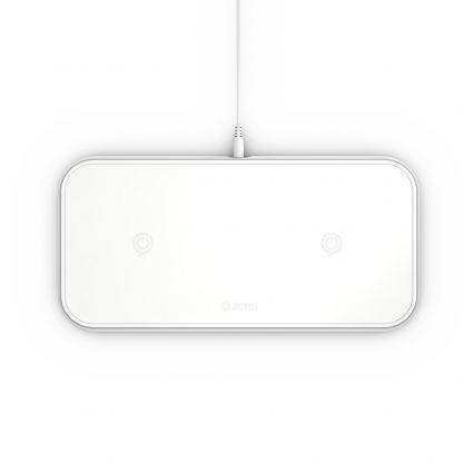 Zens Dual Wireless Charger Stand 10W with Power Supply ZEDC04W - двойна станция за безжично зареждане на Qi съвместими устройства (бял) 3