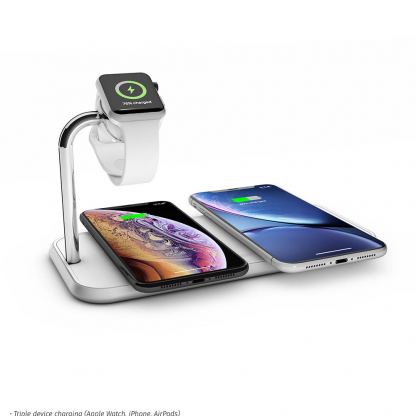 Zens Aluminium Dual Apple Watch 10W Wireless Charger ZEDC05W/00 - двойна станция за безжично зареждане на Qi съвместими устройства (бял) 5