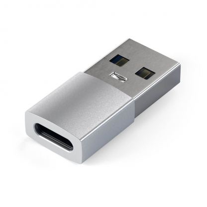 Satechi USB Male To USB-C Female Adapter - адаптер от USB мъжко към USB-C женско за мобилни устройства (сребрист)