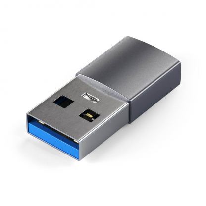 Satechi USB Male To USB-C Female Adapter - адаптер от USB мъжко към USB-C женско за мобилни устройства (тъмносив) 2