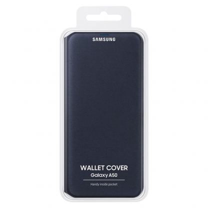 Samsung Wallet Cover EF-WA505PBEG - оригинален кожен кейс за Samsung Galaxy A50 (черен) 5